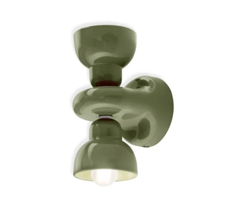 Applique*Ferroluce Applique murale, Berimbau, , L13cm, H25,5cm - vert sauge