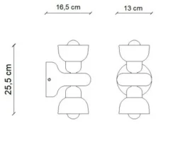 Applique*Ferroluce Applique murale, Berimbau, , L13cm, H25,5cm - vert sauge