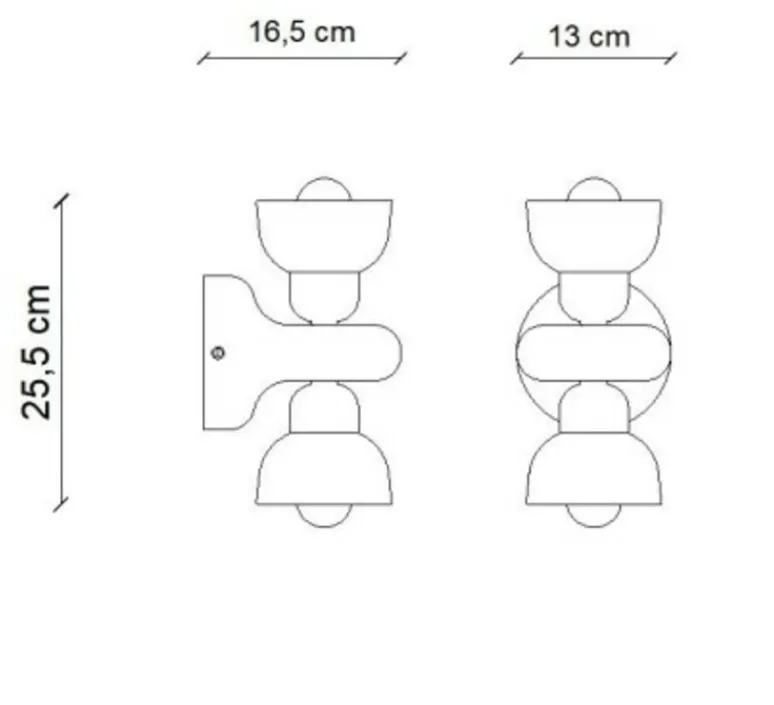 Applique*Ferroluce Applique murale, Berimbau, , L13cm, H25,5cm - vert sauge