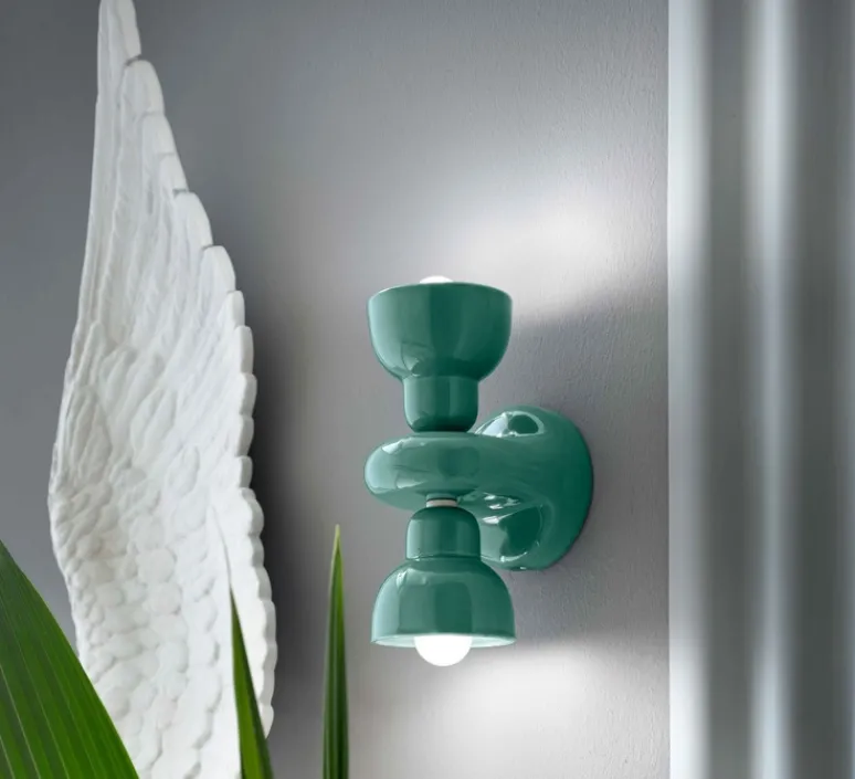 Applique*Ferroluce Applique murale, Berimbau, , L13cm, H25,5cm - turquoise