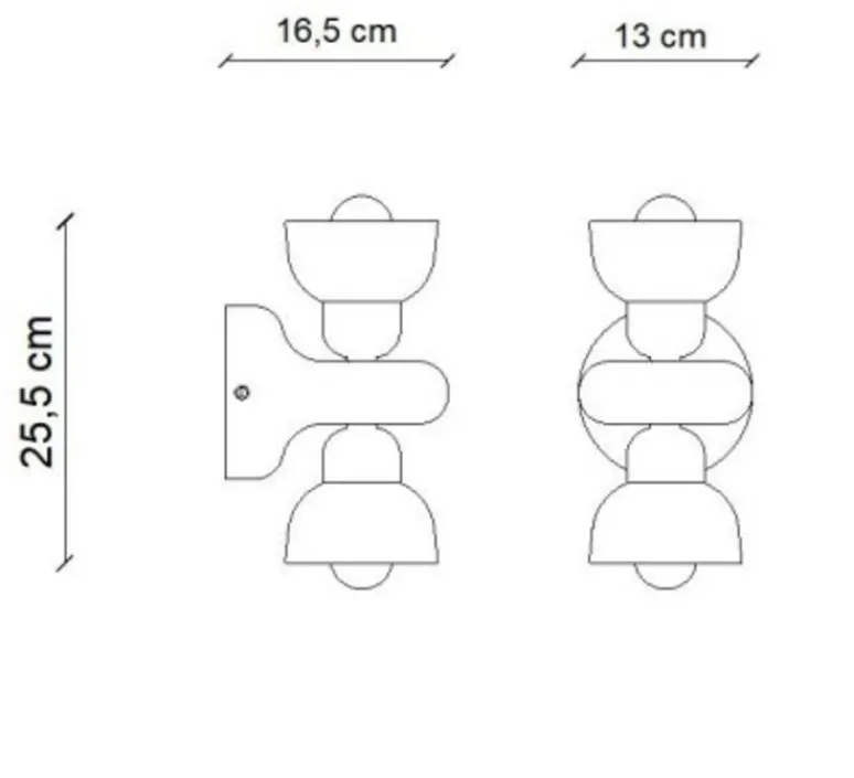 Applique*Ferroluce Applique murale, Berimbau, , L13cm, H25,5cm - turquoise