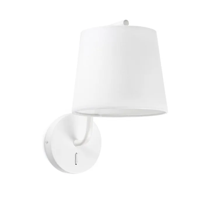 Applique murale, Berni, avec interrupteur, blanc, L16cm, H32cm - Faro
