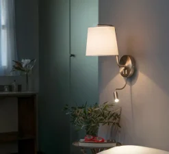 Applique*Faro Applique murale, Berni, liseuse, , LED, 3000K, 200lm, L20cm, H57cm - nickel mat