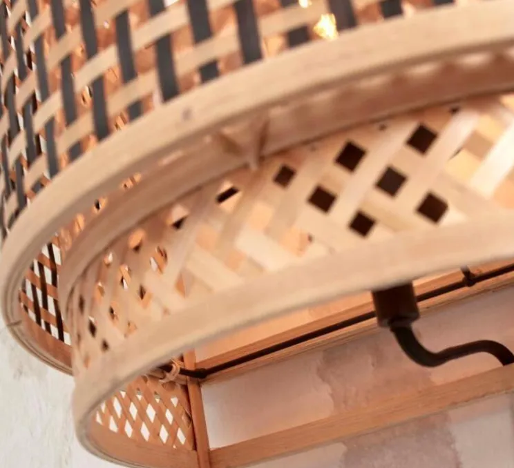 Applique murale, Bhutan L, Naturel, noir, Ø32cm, H27cm - Good&Mojo