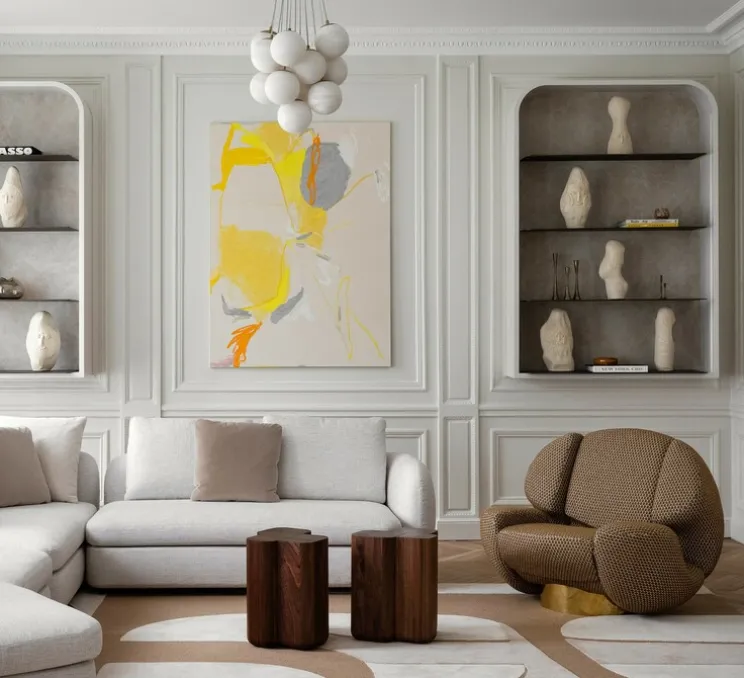 Applique murale, Bide, Albâtre, Laiton brossé, IP65, LED, 2700K, lm, L28cm, H28cm - Bert Frank