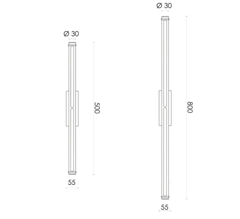 Applique*Rubn Applique murale, Bloomsbury 500, Direct, , LED, dim, 2700K, lm, Ø3cm, H50cm - laiton