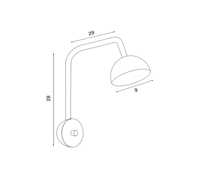 Applique*Northern Applique murale, Blush, , LED, L9cm, H28cm - noir
