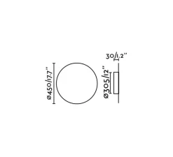 Enfants|Applique*Faro Applique murale, Board 450, , LED, 2700K, 327 lm, Ø45cm, H3cm - noir