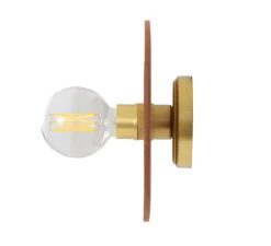 Applique murale, Bog Oak céramique organique, rouge fer et laiton satiné, rouge fer, laiton satiné, Ø28cm, H28cm - Mullan Lighting