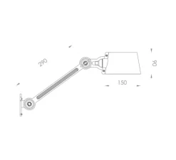 Applique*Tonone Applique murale, Bolt, , laiton, avec interrupteur, IP44,L44cm, H35cm - gris clair mat