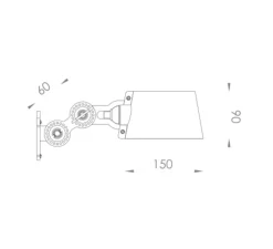 Applique*Tonone Applique murale, Bolt wall side fit mini, , L15cm, H9cm, câble et interrupteur - bleu