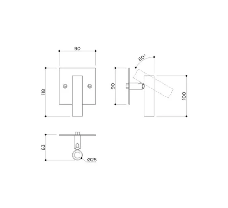 Applique murale, Book, laiton noir, L9cm, H11,8cm - Contain