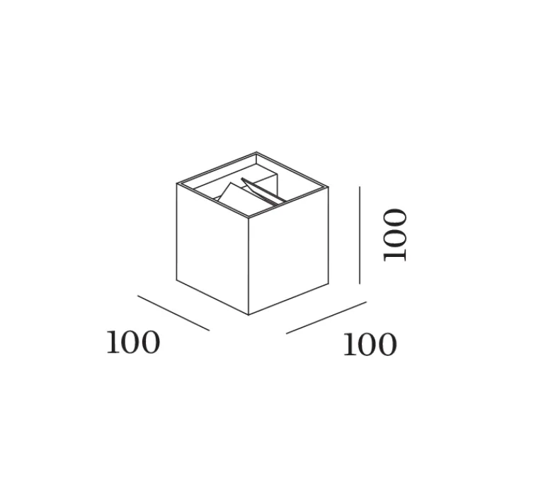 Applique*Wever&Ducré Applique murale, Box 2.0 LED, , LED, 2700K, 2x200lm, L10cm, H10cm - noir