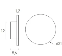 Applique*Lumen Center Italia Applique murale, Brawall M, , LED, dim, 3000k, 801 lm,Ø21cm - blanc