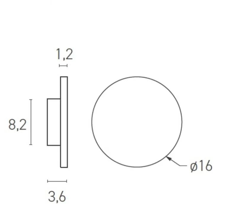 Applique*Lumen Center Italia Applique murale, Brawall S, , LED, dim, 3000k, 330 lm, Ø16cm - noir