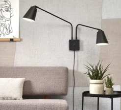 Applique*It's about Romi Applique murale, Bremen 2 bras, , L135cm, H49cm - noir