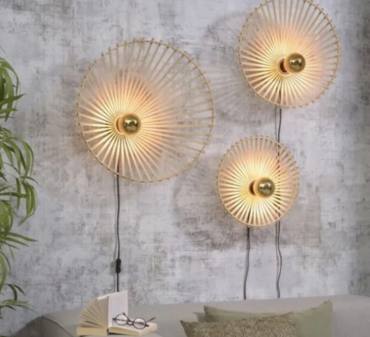 Applique murale, Bromo, naturel, Ø60cm, H13cm - Good&Mojo