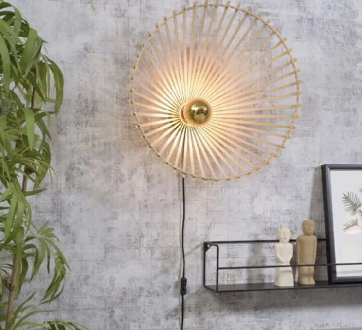 Applique murale, Bromo, naturel, Ø60cm, H13cm - Good&Mojo