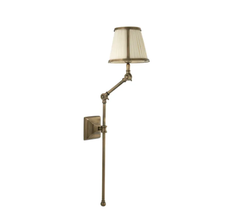 Applique*Eichholtz Applique murale, Brunswick, Abat-jour blanc, laiton antique, L17cm, H77cm - laiton antique noir ou blanc