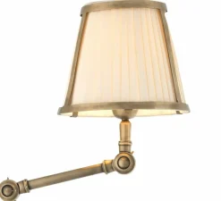 Applique*Eichholtz Applique murale, Brunswick, Abat-jour blanc, laiton antique, L17cm, H77cm - laiton antique noir ou blanc