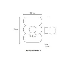 Applique murale, Bubble M, bois naturel, L37cm, H51cm - Little Anana