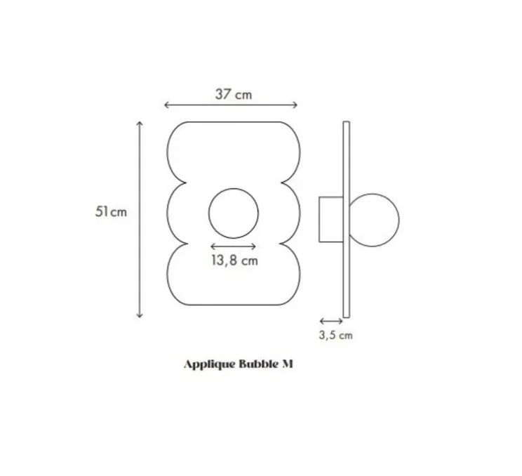 Applique murale, Bubble M, bois naturel, L37cm, H51cm - Little Anana