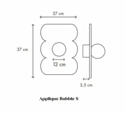 Applique murale, Bubble S, bois naturel, L27cm, H37cm - Little Anana