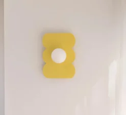 Applique murale, Bubble S, peinture laquée jaune, L27cm, H37cm - Little Anana