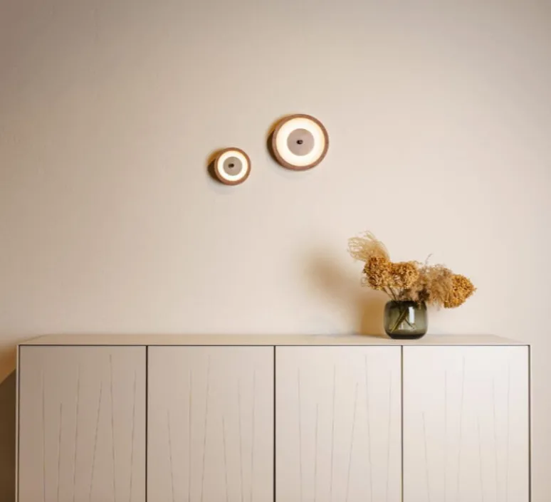 Applique*Loftlight Applique murale, Bugie, , LED, dim, 3000K, 1400 lm, Ø15cm, H4,5cm - noyer