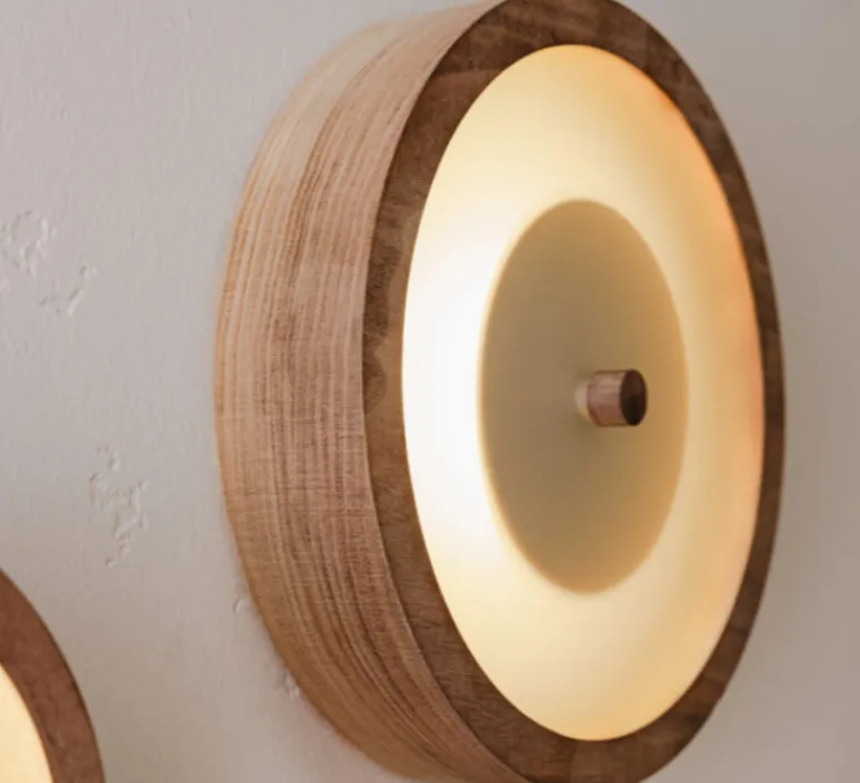 Applique*Loftlight Applique murale, Bugie, , LED, dim, 3000K, 1400 lm, Ø23cm, H4,5cm - noyer