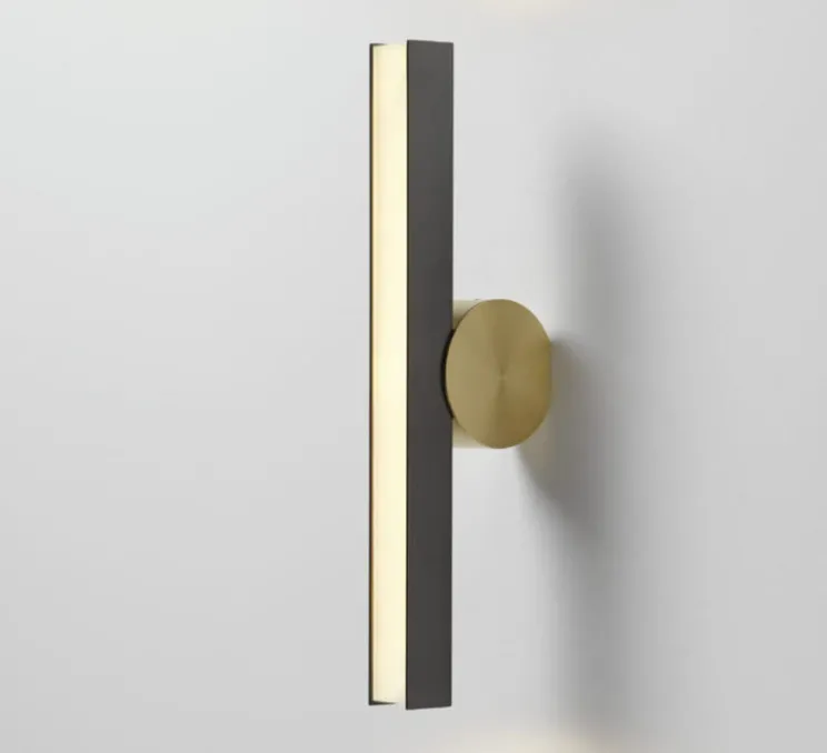 Applique murale, Calée V2, graphite satiné, laiton satiné, LED, 2700K, 960lm, L4.4cm, H45cm - CVL