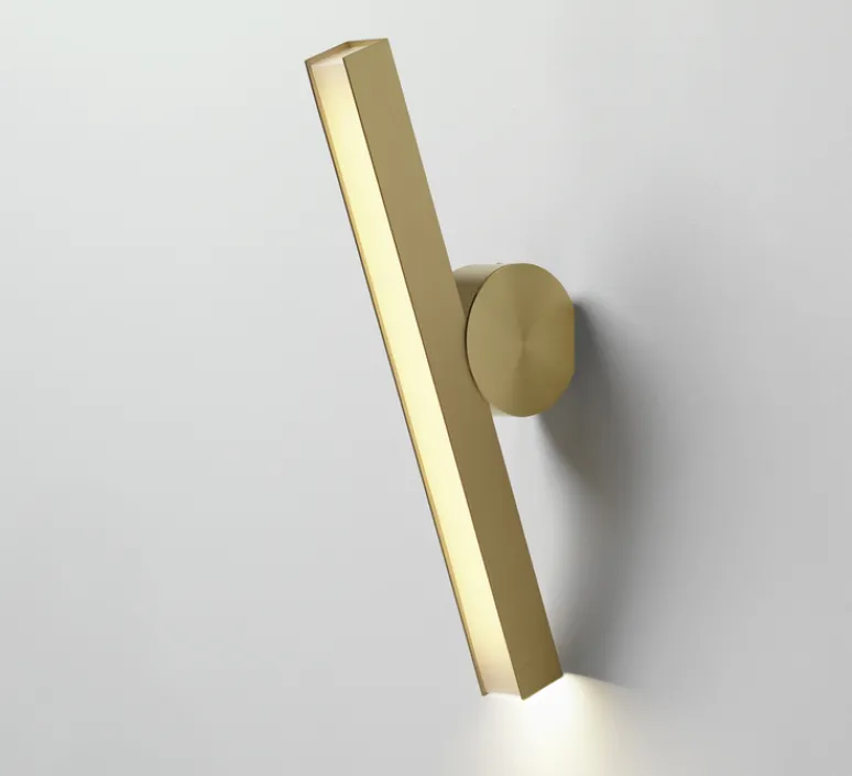 Applique*CVL Applique murale, Calée V3, satiné, LED, 960lm, 2700km, H45cm, L13,2cm - laiton