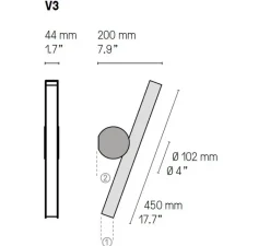 Applique*CVL Applique murale, Calée V3, satiné, LED, 960lm, 2700km, H45cm, L13,2cm - laiton