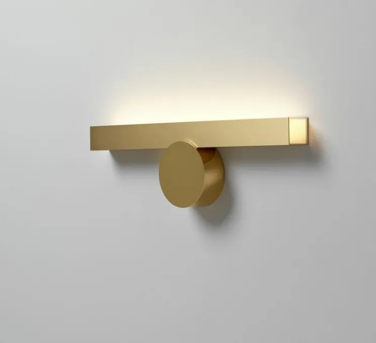 Applique murale, Calée VH, laiton satiné/laiton poli, IP44, LED, 830lm, 3000K, H13,2cm, L45cm - CVL
