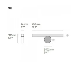Applique murale, Calée VH, laiton satiné/laiton poli, IP44, LED, 830lm, 3000K, H13,2cm, L45cm - CVL
