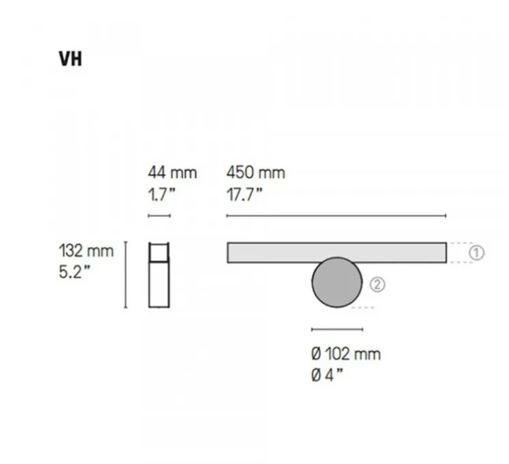 Applique murale, Calée VH, laiton satiné/laiton poli, IP44, LED, 830lm, 3000K, H13,2cm, L45cm - CVL