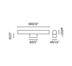 Applique*Faro Applique murale, Calma, , LED, IP44, 2700K, 430lm, L30cm, P8cm - bleu, verre opalin