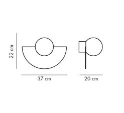 Applique*Swedish Ninja Applique murale, Candy Big Circle 180 S, , L37cm, H22cm - Bleu scandinave