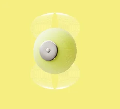 Applique*Magic Circus Editions Applique murale, Candy eyes opalin mat sculpté, , Ø18,3cm, P11cm - jaune citron, chrome