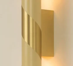 Applique murale, Candy, laiton satiné, LED, dim, 2700K, 840 lm, L5cm, H67cm - CVL