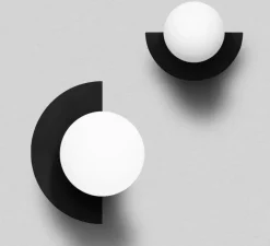 Applique*Swedish Ninja Applique murale, Candy little circle 180 S, noir, L28cm, P22cm - noir et blanc