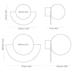 Applique*Swedish Ninja Applique murale, Candy little circle 180 S, noir, L28cm, P22cm - noir et blanc
