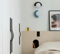 Applique*Swedish Ninja Applique murale, Candy little circle 180 S, noir, L28cm, P22cm - noir et blanc