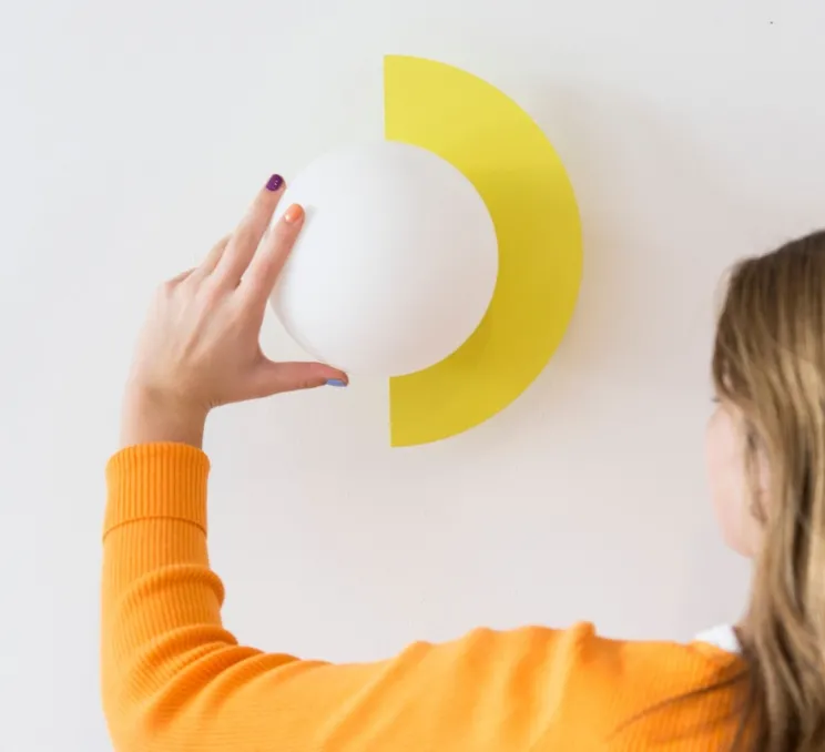 Applique murale, Candy little circle 180 S, jaune, L28cm, H22cm - Swedish Ninja