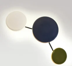Applique*Marset Applique murale, Caramel 22/28/38, , LED, dim, 2700K, 1146-1528 lm, Ø38cm, H83,2cm - bleu,opale et vert