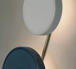 Applique*Marset Applique murale, Caramel 22/28/38, , LED, dim, 2700K, 1146-1528 lm, Ø38cm, H83,2cm - Bleu, opale et terracotta