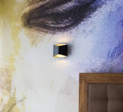 Applique*SLV Applique murale, Cariso, , LED, dim, 2700K, 250 lm, L16,4cm, H14,5cm - Noir et laiton