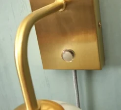 Applique murale, Carrara, Finition Marbre blanc, laiton, Ø18cm, H20cm - It's about Romi