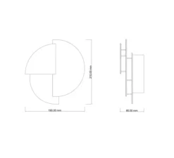 Applique*Ombre portée Applique murale, Celest S Gold, , LED, 2700k, 210 lm, L19cm, H21cm - laiton, brossé, martelé et ciré