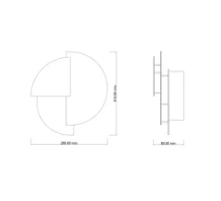 Applique*Ombre portée Applique murale, Celest XL, , LED, 2700k, 210 lm, L28cm, H31cm - laiton, brossé et ciré